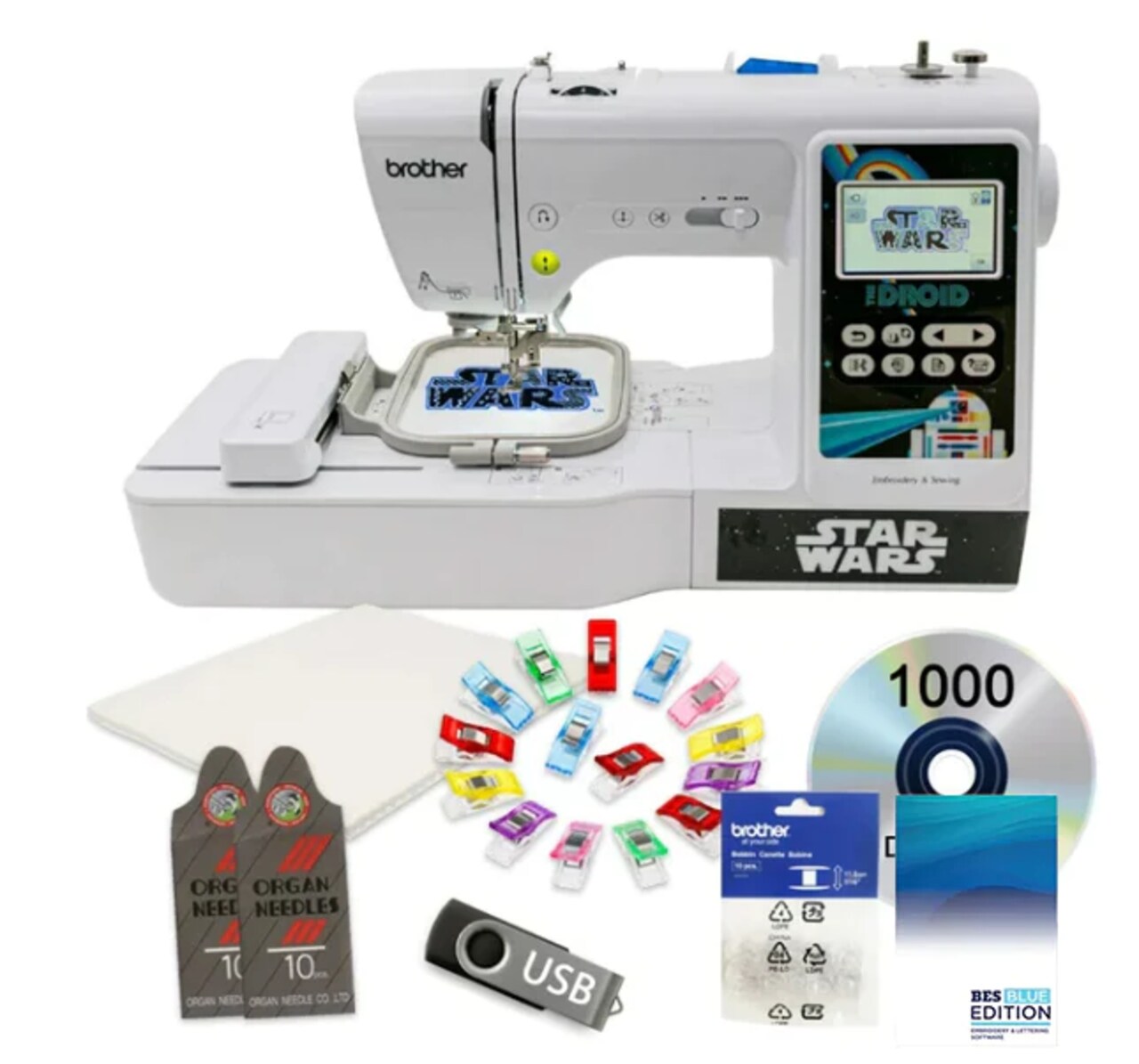 Brother LB5000S Star Wars Sewing and Embroidery Machine 4x4 With SABESBLUE Software and $199 Bonus Bundle